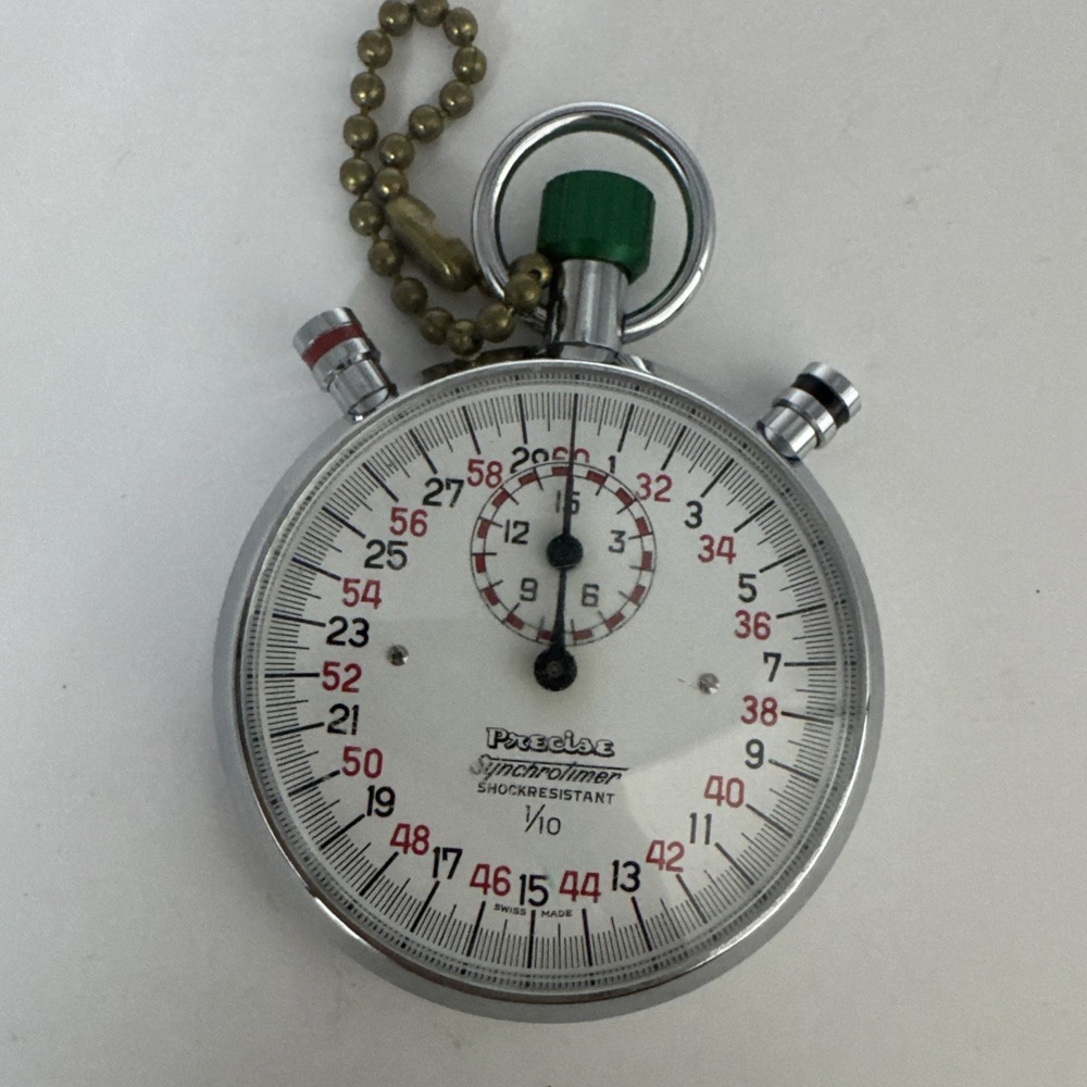 Swiss Made Precise Synchrotimer Mechanical Wind Up Vintage Stop Watch